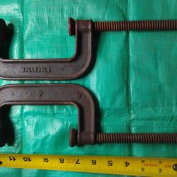 Vintage C Clamp Malleable Brand Set Of 2