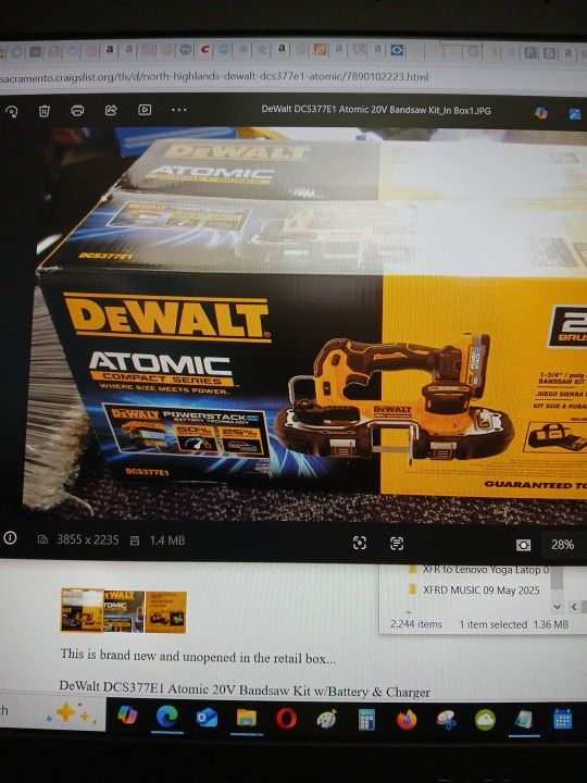 DeWalt DCS377E1 Atomic 20V Bandsaw Kit w/Battery And Charger