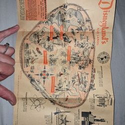 Antique Original 1958 Disneyland Map/Pamphlet