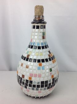 Vintage Mid Century Ceramic Tile Mosaic Bottle Decanter