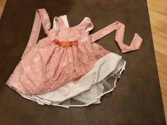 Lovely Girl’s Pink Laced Fluffy Skirt Dress by Phipps & Julie, Size 4