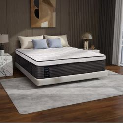 Queen rise Queen Mattress, 12 Inch Hybrid Mattress in a Box, Edge Support, Back Pain Relief, Cooling Pillowtop Gel-Memory Foam & Individual Pocket Inn