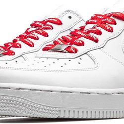 Supreme Nike Air Force 1 White With Red Box Logo