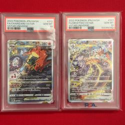 Charizard & Mewtwo Secret Rares Vstar Universe PSA 10