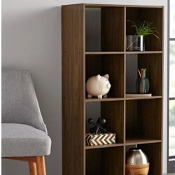 Bookcase, Bookshelves, organizer, 8 Cubes, Canyon Wlanut
