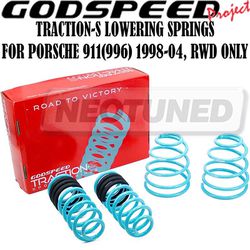 GODSPEED TRACTION-S PERFORMANCE LOWERING COIL SPRINGS KIT FOR PORSCHE 911 996 98-04, RWD ONLY
