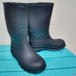Boys Black Rain Boots Size 1