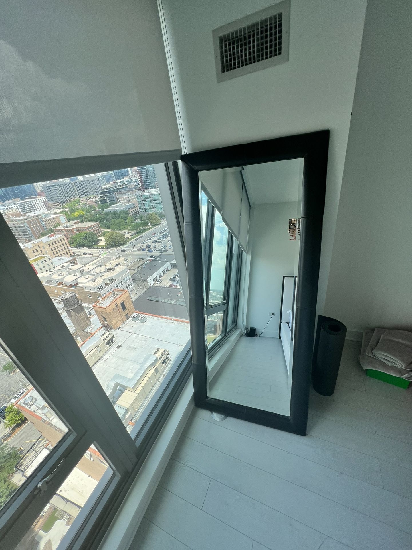 69x29 Full Length Standing Floor Mirror Leather Frame