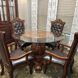 Luxury dining Table With China Cabinet 