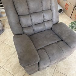 Oversized Faux Leather Manual Recliner Chair