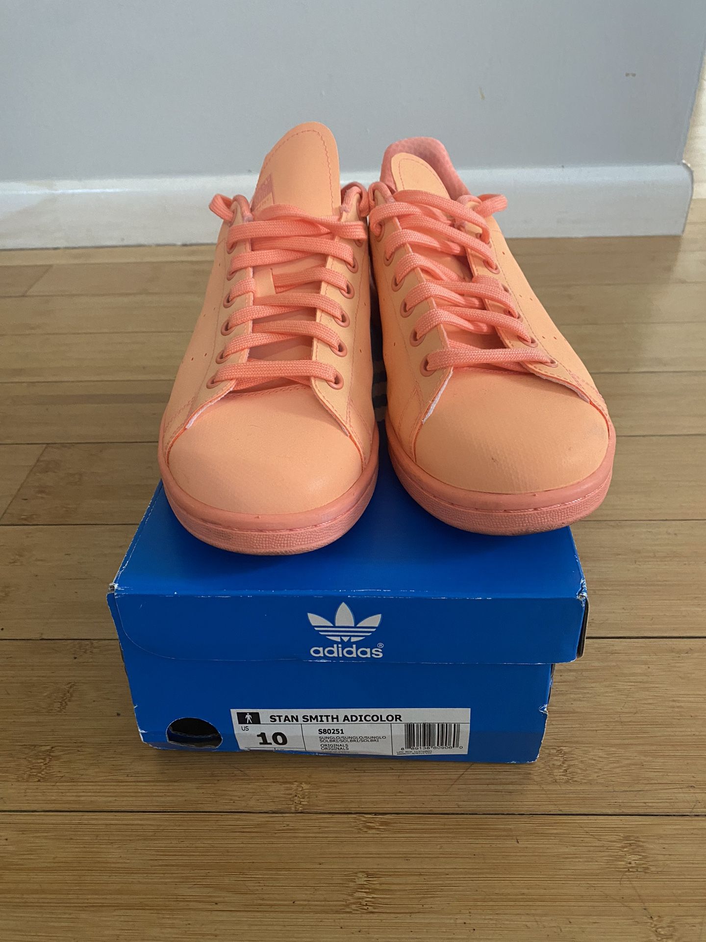 Stan Smith Adicolor Size 10 Men’s.  Orange/Pink Reflective Color 