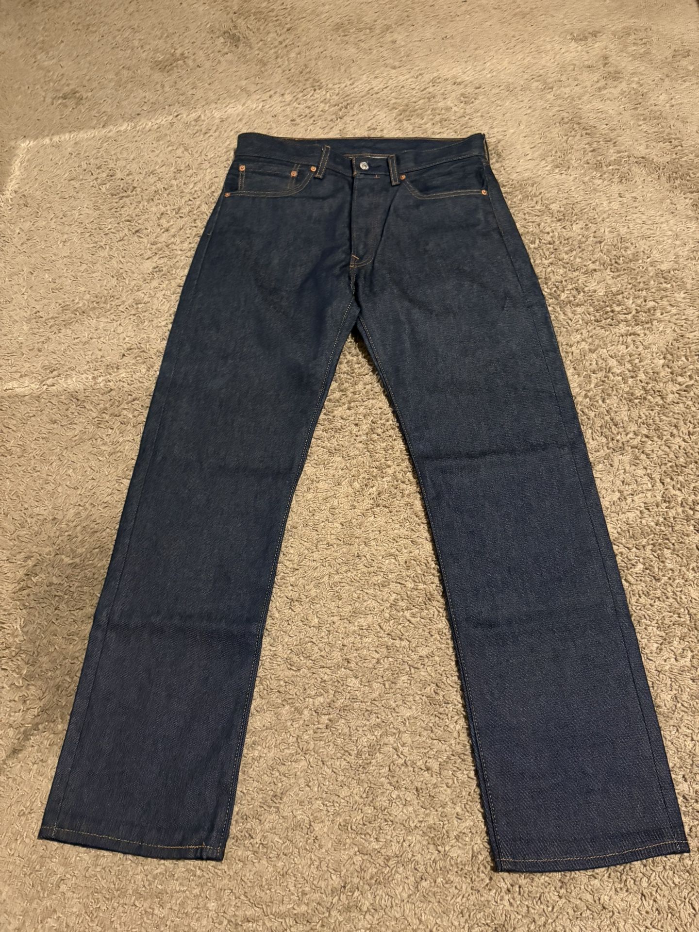 Levi 501 Shrink To Fit Navy Blue Color way