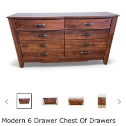 6 Drawer Wood Dresser $75