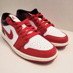 Air Jordan 1 Low Women's Shoes White/Gym Red/Black/Sail Size 9.5