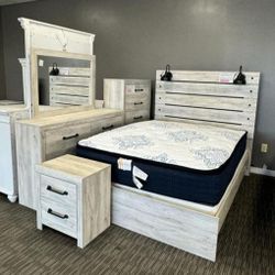 Cambeck Whitewash Panel Bedroom Set Queen, King, Twin, Full Set 