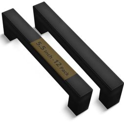 New in Box! Mega Handles Black Matte Square Heavy Duty Drawer Pulls pack of 12