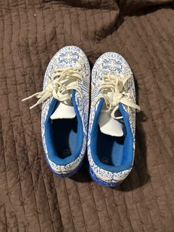 Blue and White Nike cleats 40