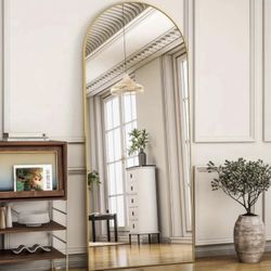 71"×26" New Gold Large Arched Full-Length Mirror