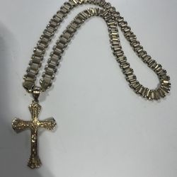 10k Gold Rolex Chain With 14k Pendant 37.4g