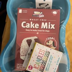 New  Puppy Cake Mix Dog Birthday Cake Kit, with Bone Silicone Pan and CandlesPuppy Cake Mix Dog Birthday Cake Kit, with Bone Silicone Pan and Candles