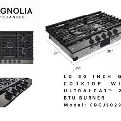 LG 30” Gas Cooktop / Black Stainless 