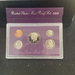 1988 S Gem Proof US Mint Set In OGP With COA