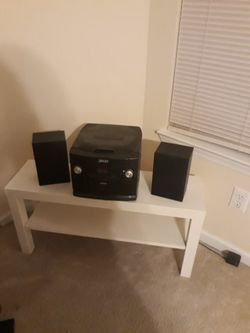 Radio and white stand