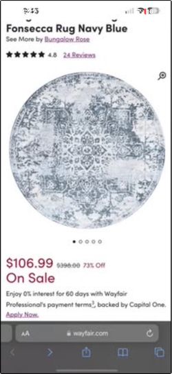 Navy Blue, round rug