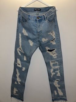 Vale Lives Distressed Light Wash Jeans Size 34