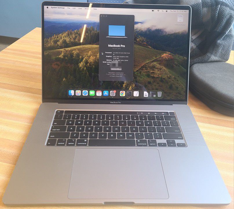 MacBook PRO, 16-inch, Intel i9, retina, 32GB RAM, 500GB SSD