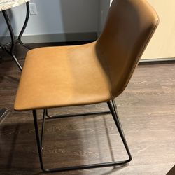 2 Bar Stool Height Faux Leather Chairs