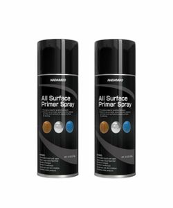 2pk all surface primer spray paint, black, new