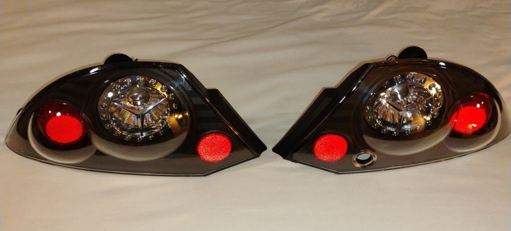 2000-2005 Mitsubishi Eclipse Euro Style Black Replacement Brake Tail lights Pair