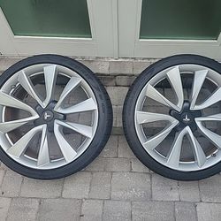 Two - 2017 - 2020 Tesla Model 3 20" Performance OEM (Rim and Tire)