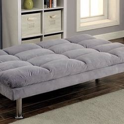 Soft Grey Gray Sofa Sleeper Futon 