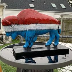 The Red White And Blue Buffalo Statue