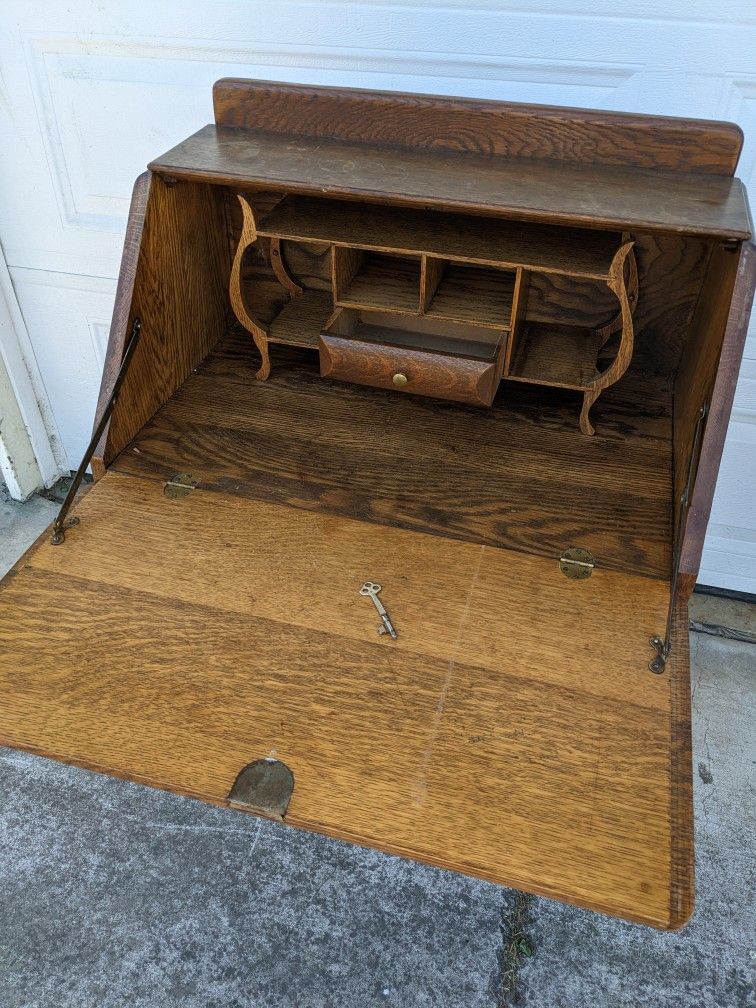 Antique Oak Secretary Desk