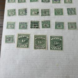 United States Wine Stamp Group Of 22 Used