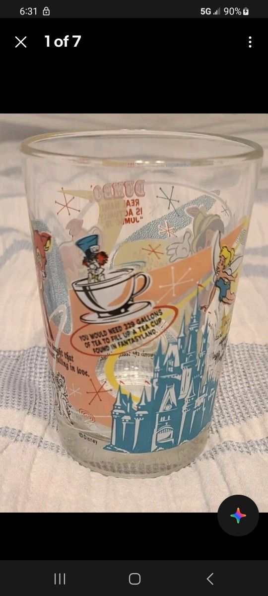 McDonalds Walt Disney World 100 Years of Magic Anniversary Glass