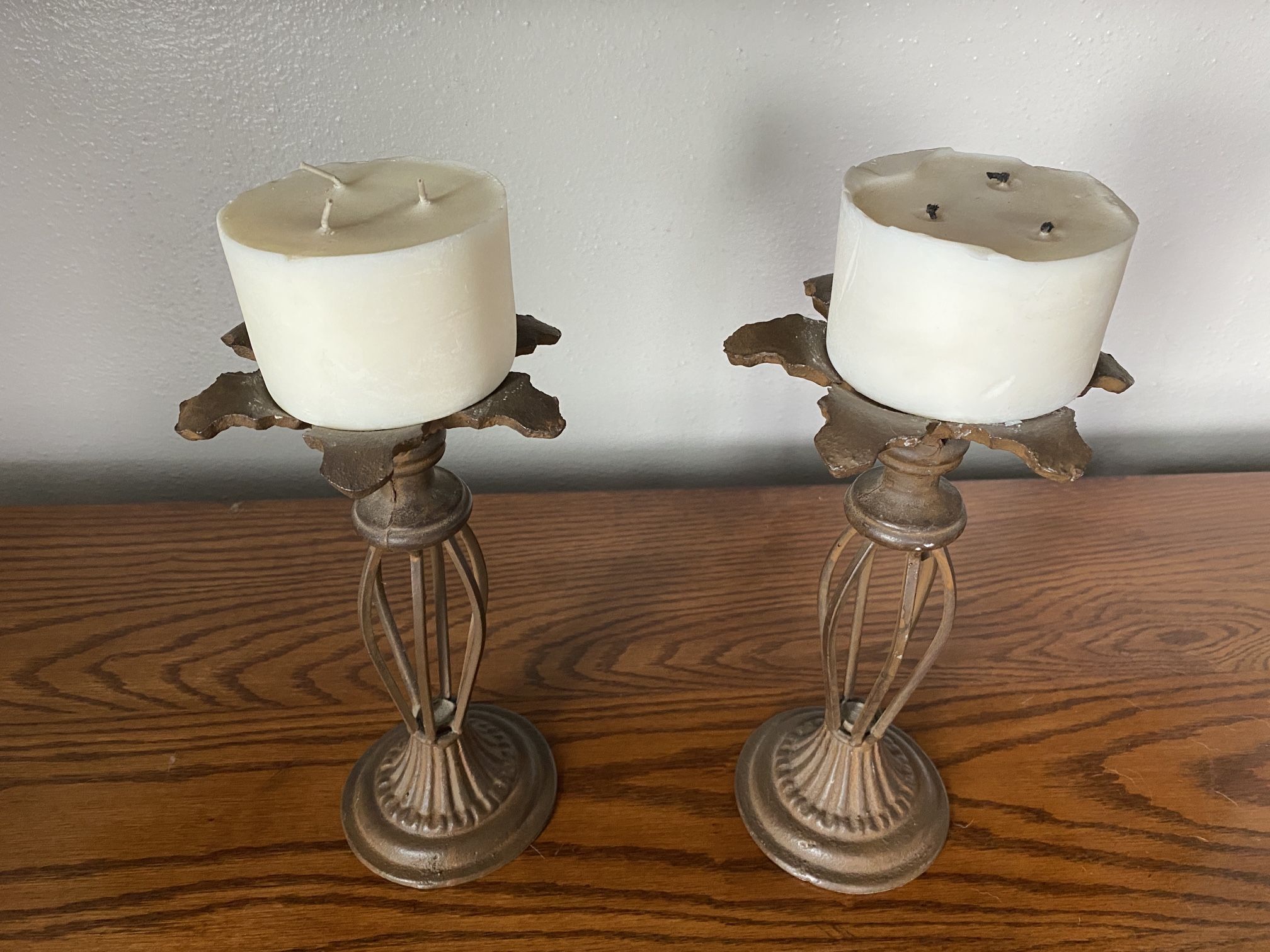 Heavy Iron Candle Holders (2)