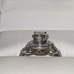 .86 CT Diamond 14k White Gold Engagement Ring 