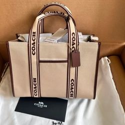 Coach Smith New Tote Canvas Bag With Detachable Shoulder Strap