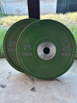Rubber plated, weights, and barbell