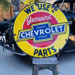 Chevy Porcelain Advertising Sign 30 Inches 