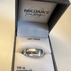 14k white gold wedding band Ring