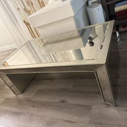 Mirror Style Council Table And Coffee Table Set