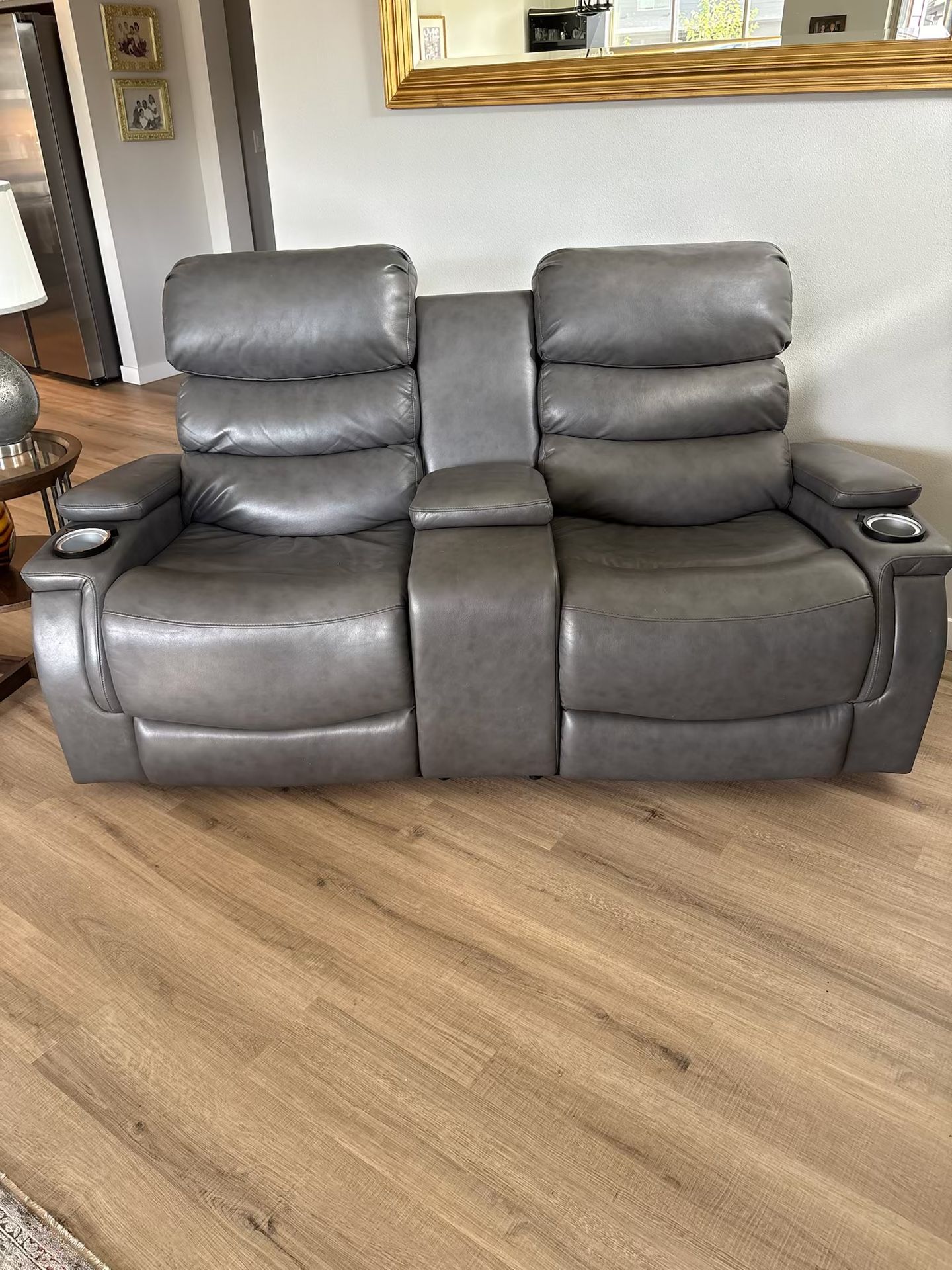 Leather Reclining loveseat
