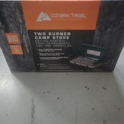 Camp stove with 2 burners.