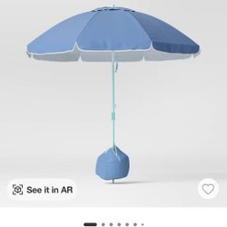 8.5 Outdoor Patio umbrella. Meets ASTM F3681 for wind speeds up to 30MPH for umbrellas canopy plane up to 45.82 sq ft.