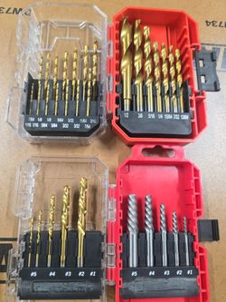 Twist Drill Bit Sets Lot of 2 Cases 31pcs